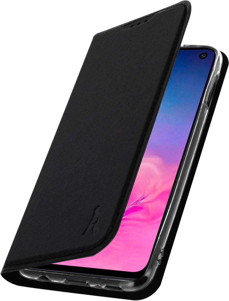 Akashi, Geschikt voor Samsung Galaxy S10e hoesje kaarthouder siliconen standaard, Zwart