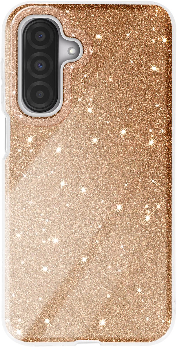 Avizar Glitter Hoesje Geschikt voor Samsung Galaxy A26 Schokbestendig Glitter, Goud