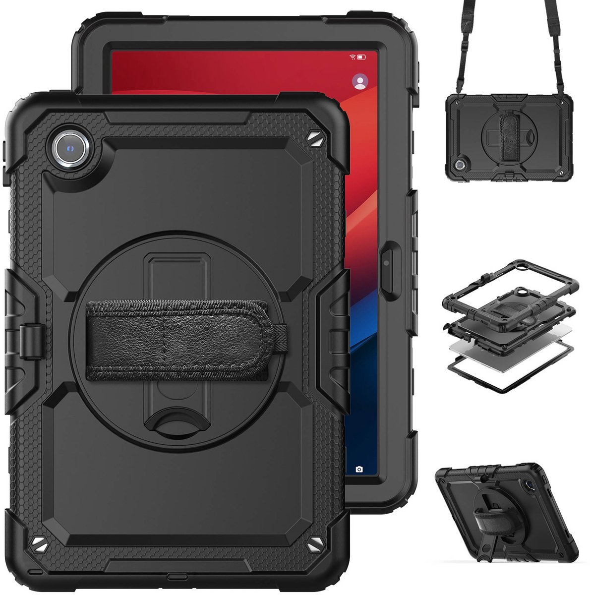 Accezz Tablet Hoes - Geschikt voor Lenovo Tab M11 - Backcover Shoulder Strap - Zwart