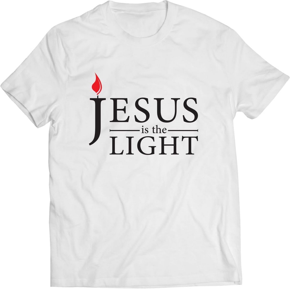 Heren T-shirt met Religieuze Opdruk: Licht, Liefde en Hoop