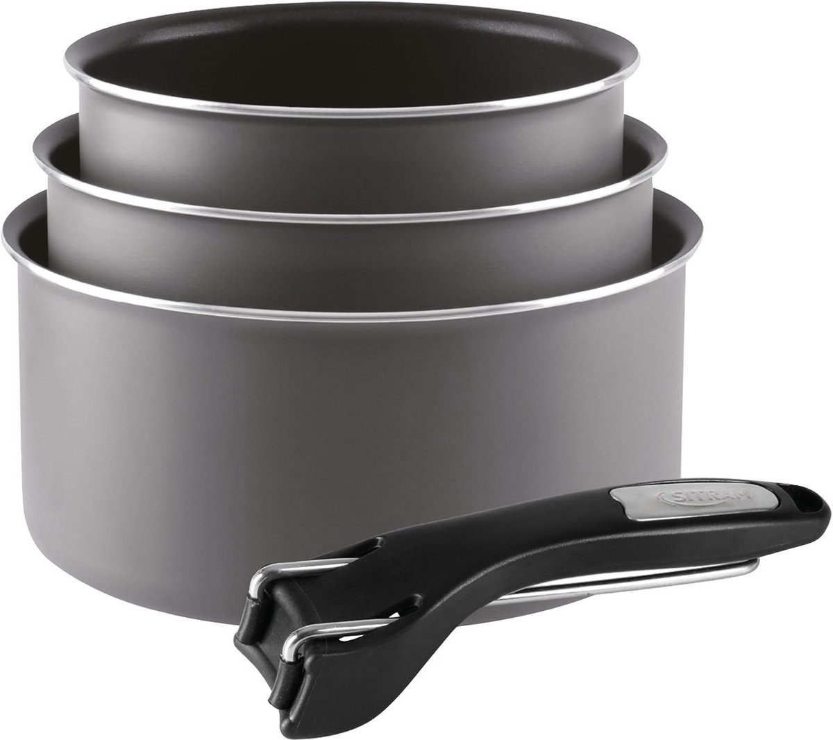 Set van 3 Koekenpannen 16/18/20 cm Aluminium Non-Stick Afneembare Handgreep