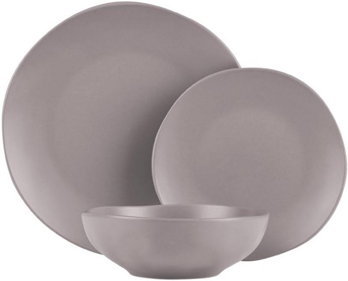 18-delige Servies Set voor 6 Personen - Taupe Kleur - Steengoed Eetkamerset