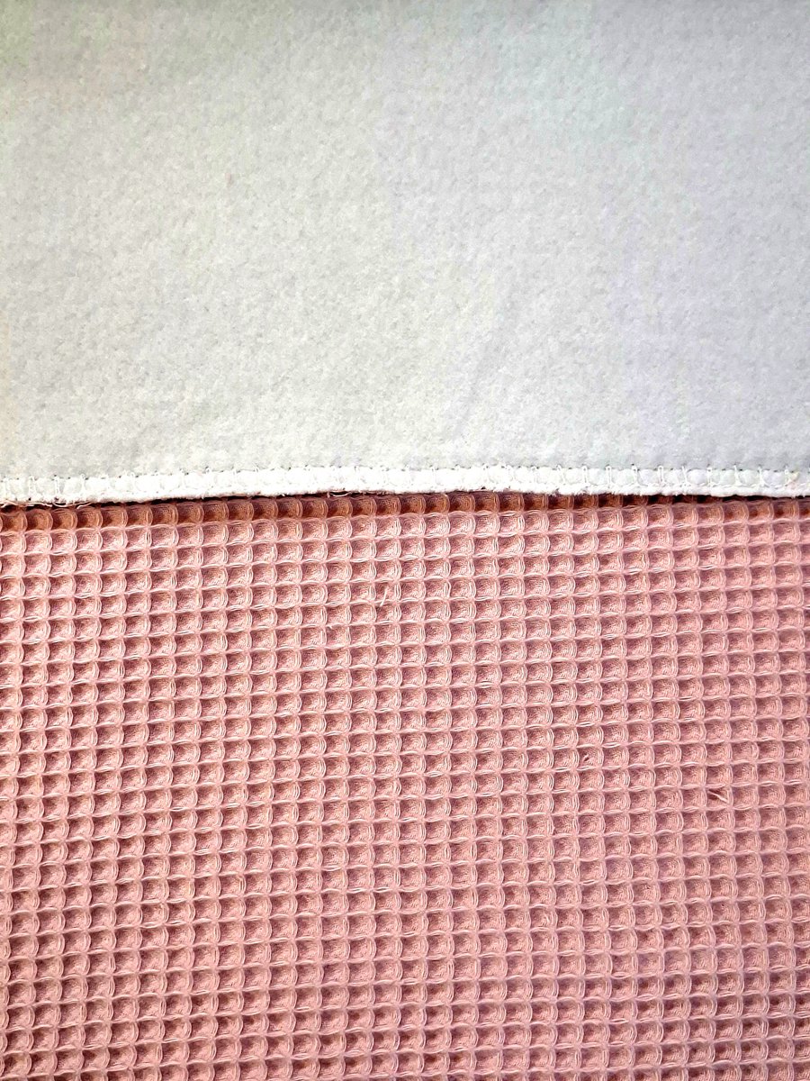 Oogappel Wafelstof Cottonfleece Wiegdeken 75x100 cm-Roze