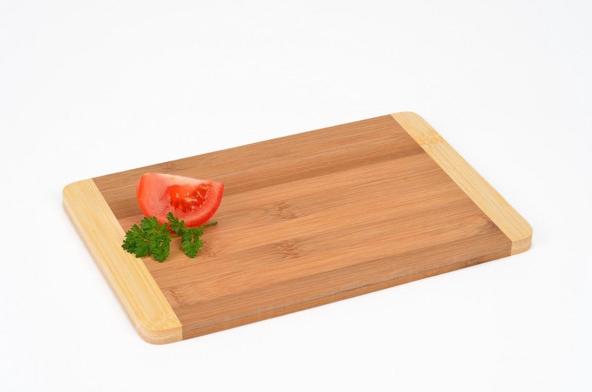 Tweezijdige bamboe ontbijtplank of snijplank 23x15 cm