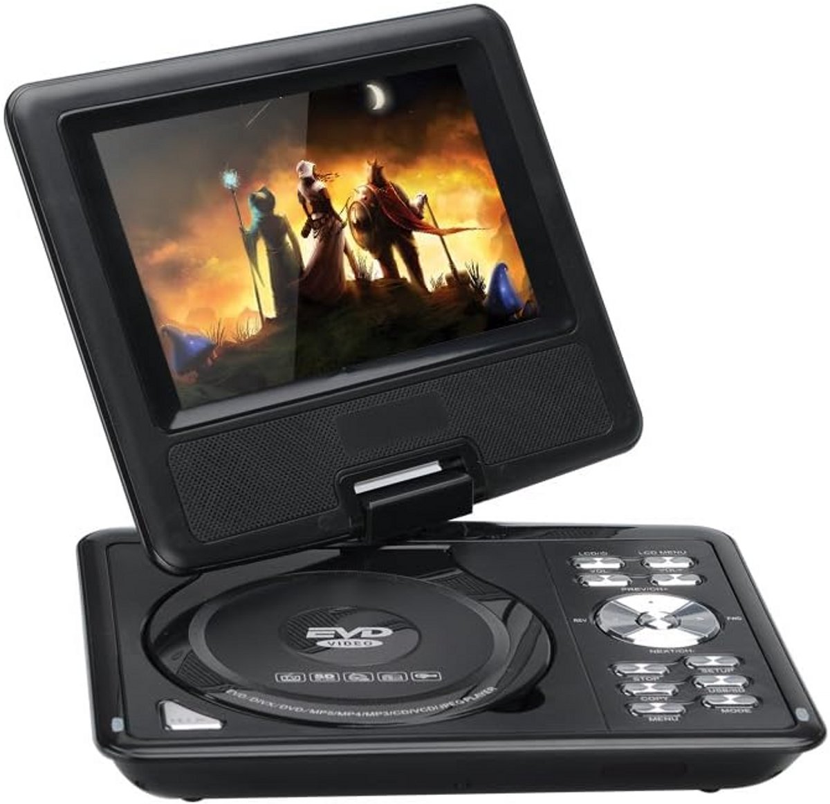 Draagbare DVD Speler 7 Inch Kindermonitor met FM Radio, Spelcontroller en TV-Antenne