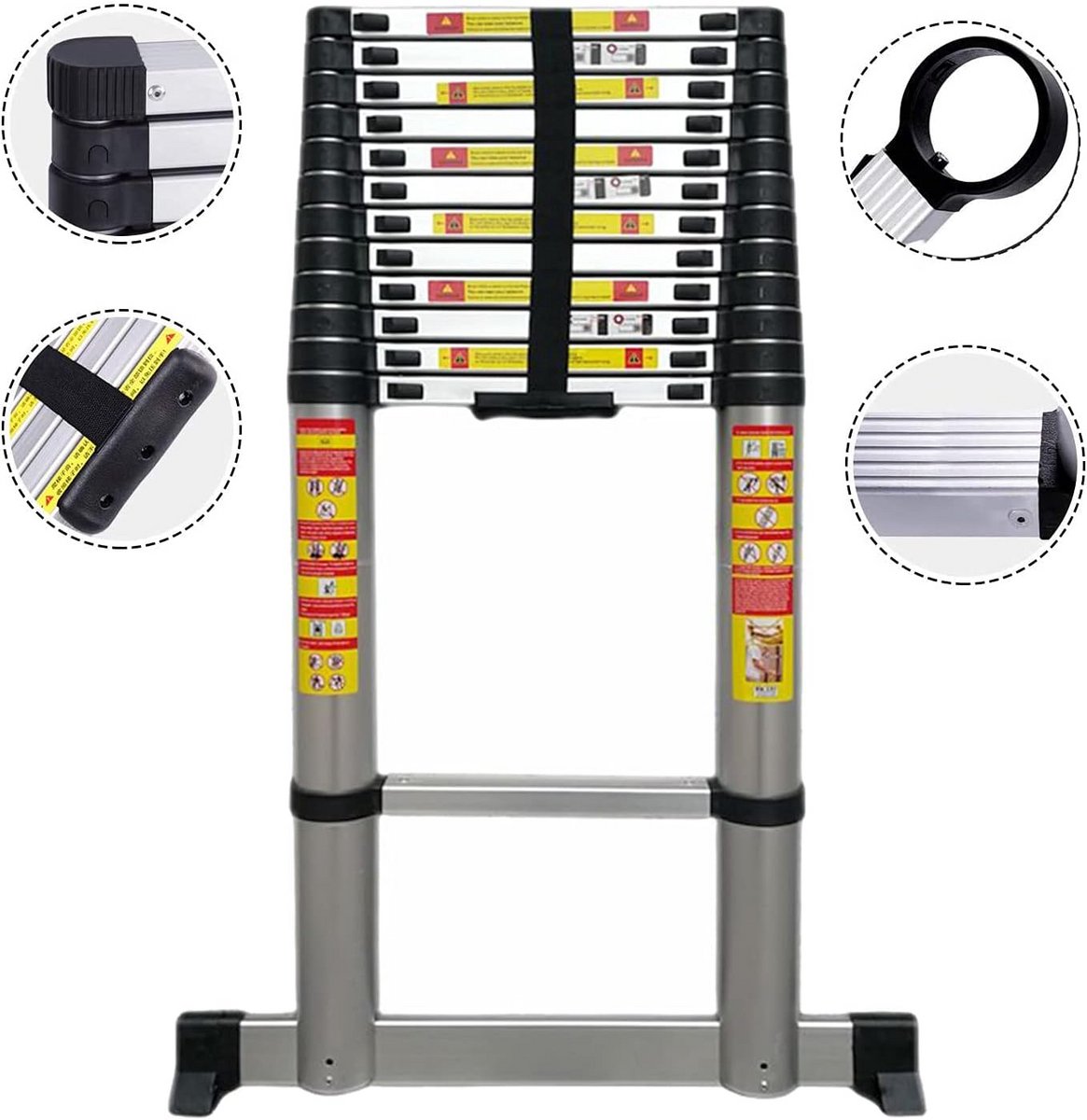 Telescopische Ladder 4,4 Meter Aluminium - Draagbaar en Veelzijdig - Max. Belasting 150 kg - EN131 Gecertificeerd