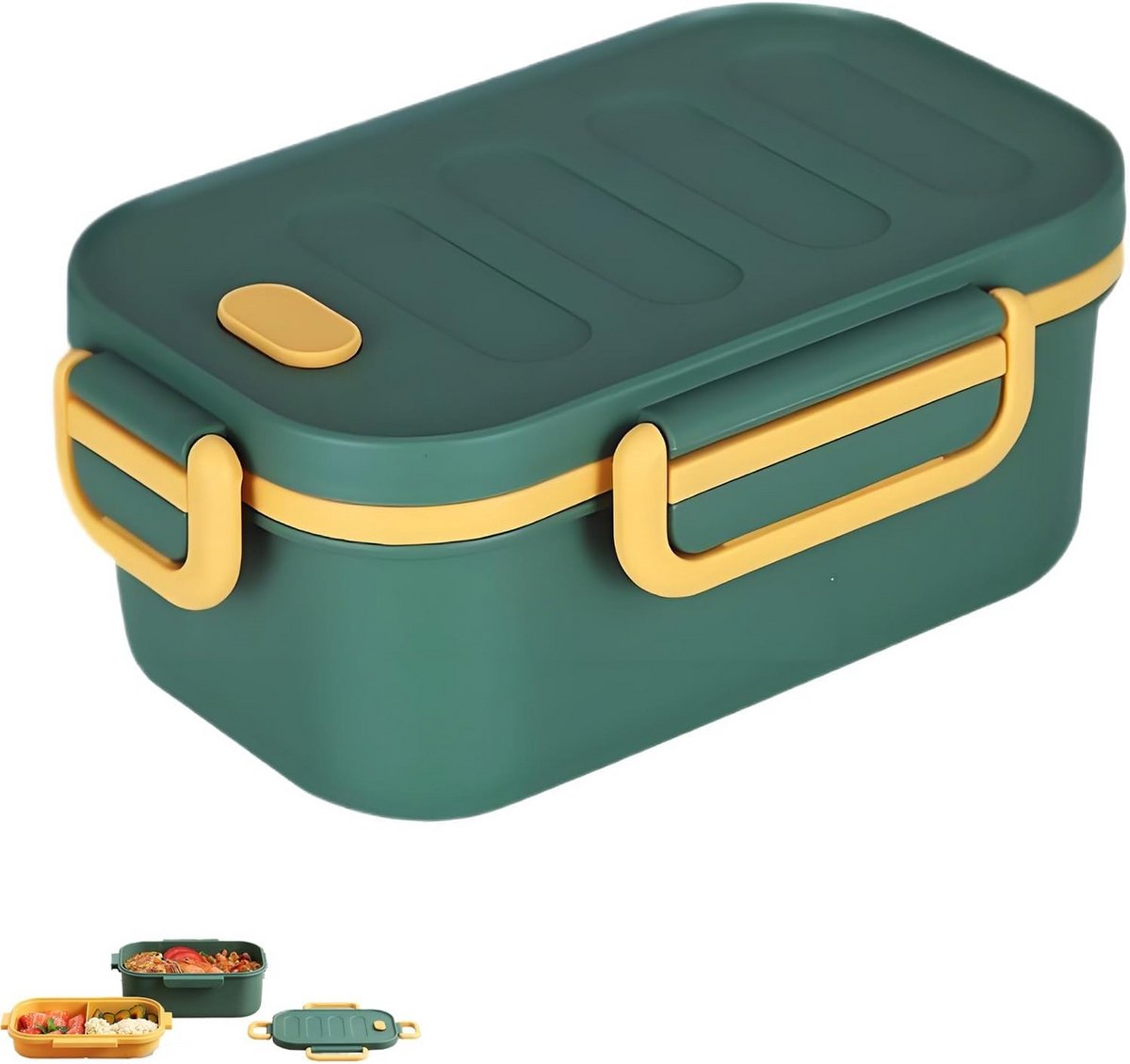 Lunchbox met Vakken 2-laags Bento Box voor Kantoor en Picknick Groen