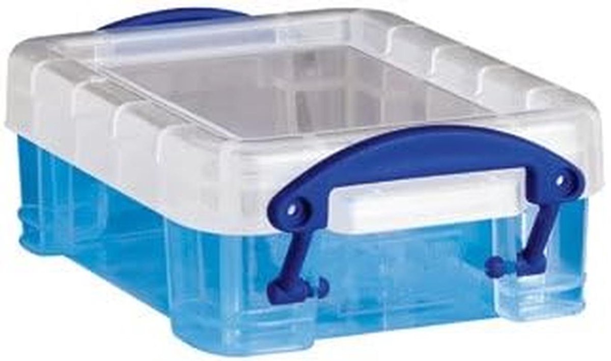 6x Kleine Opbergdoosjes 0,07L Transparant Blauw Inclusief Deksel - Voor Knutselspullen