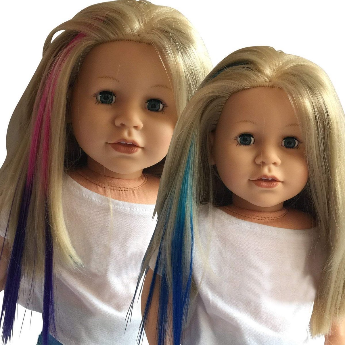 Haarclip Extensions voor Poppen van 46 cm - Pruikstukken in Verschillende Kleuren