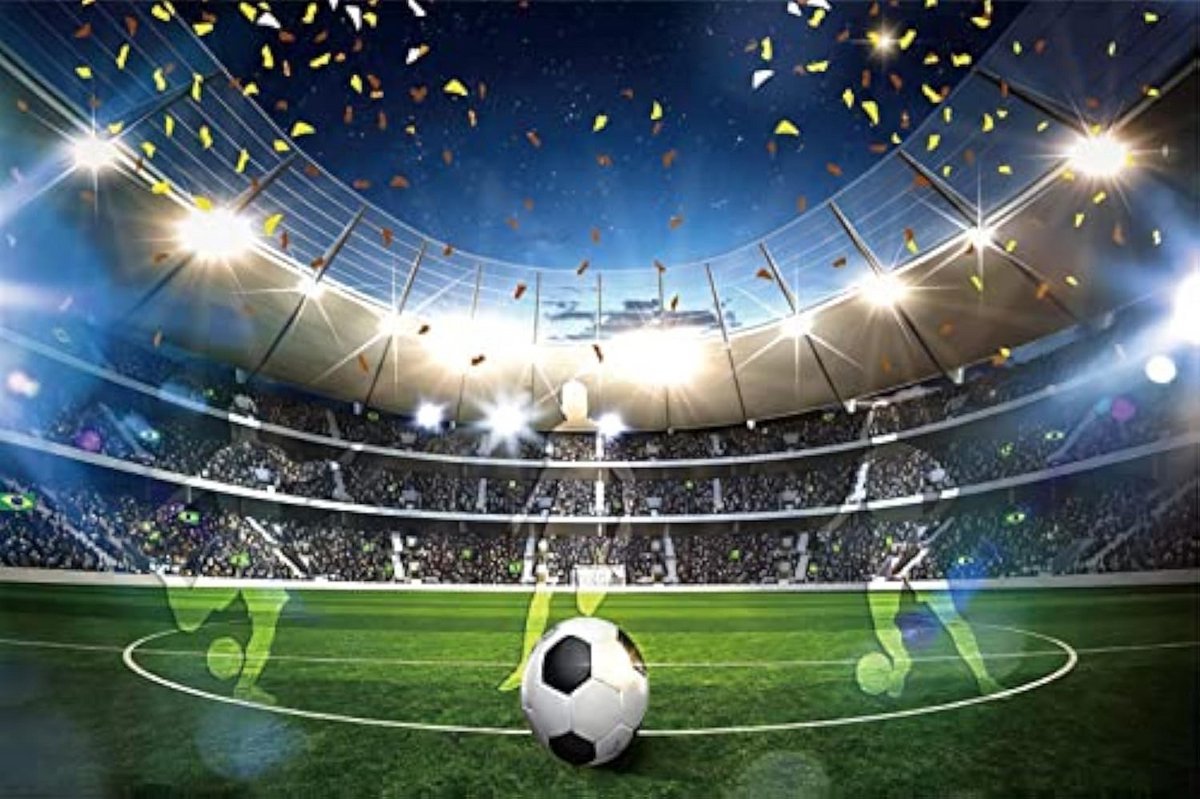 Voetbalveld Achtergrond Banner voor Feest en Fotografie