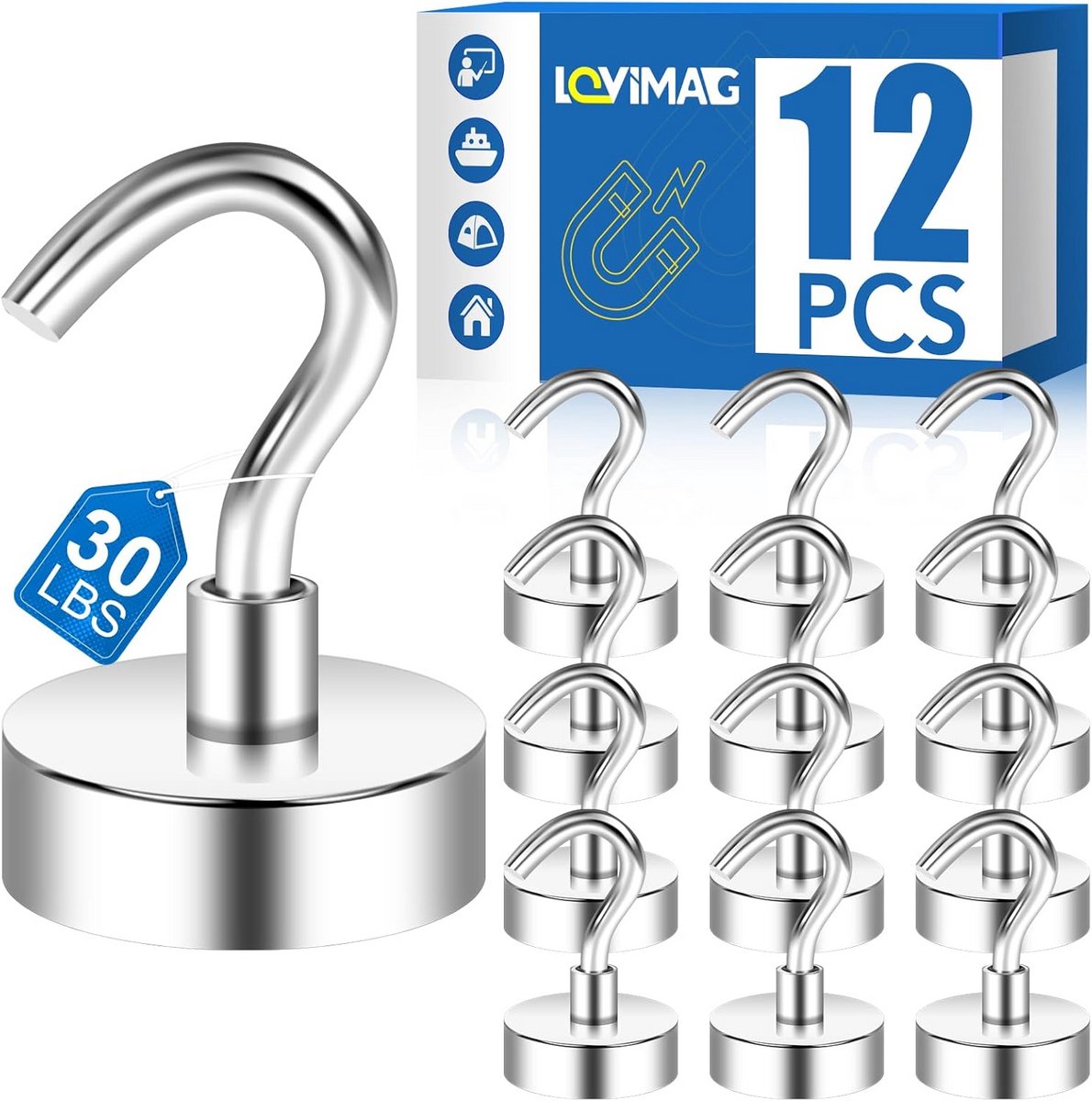 Krachtige Magnetische Haken - 25 Lbs Inclusief voor Cruise, Koelkast en Ophangen