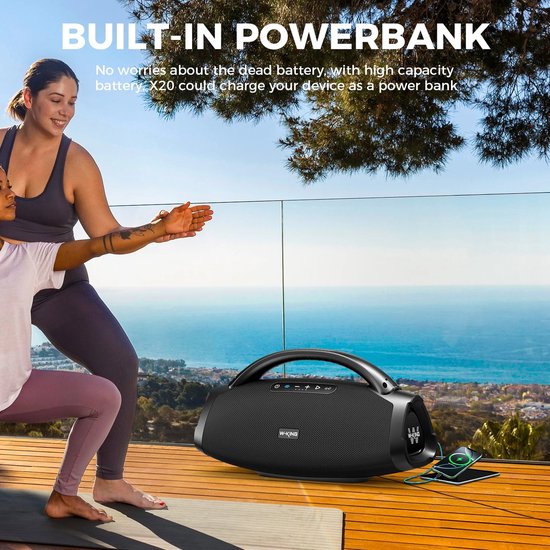 Benelux Select Boombox - Boombox Bluetooth Speaker - Boombox Speaker - Met draagriem - Lange batterijduur - 52 x 22 x 28 cm van Merkloos — afbeelding 4