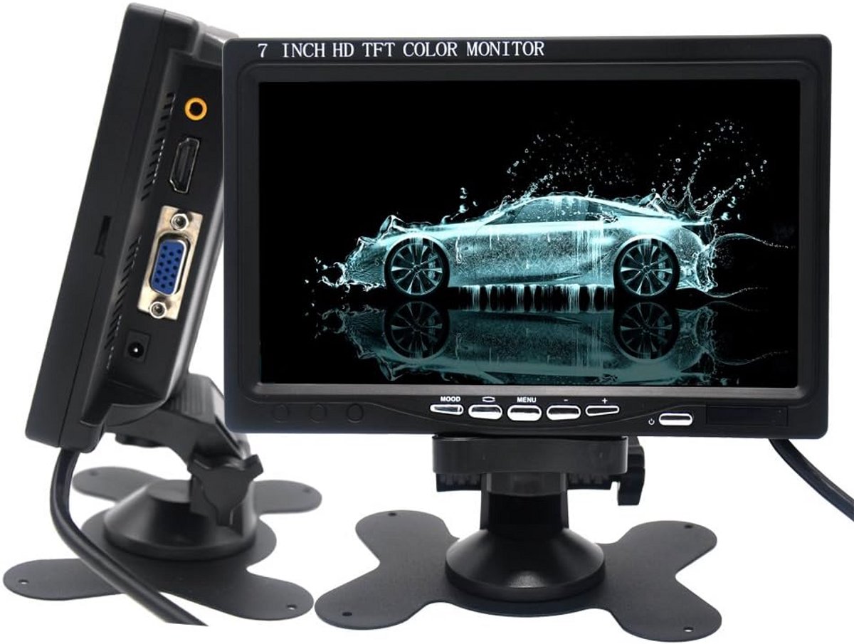 7 Inch HD TFT LCD Monitor 1024x600 met HDMI, VGA en AV Ingang voor Raspberry Pi, CCTV en Auto