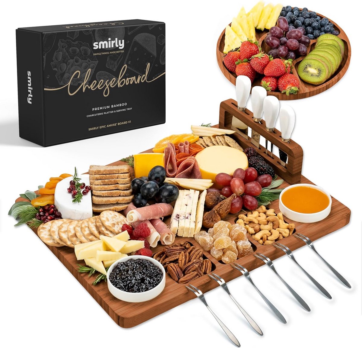 Luxe Houten Borrelplank Set voor Kaas en Tapas - Ideaal als Cadeau