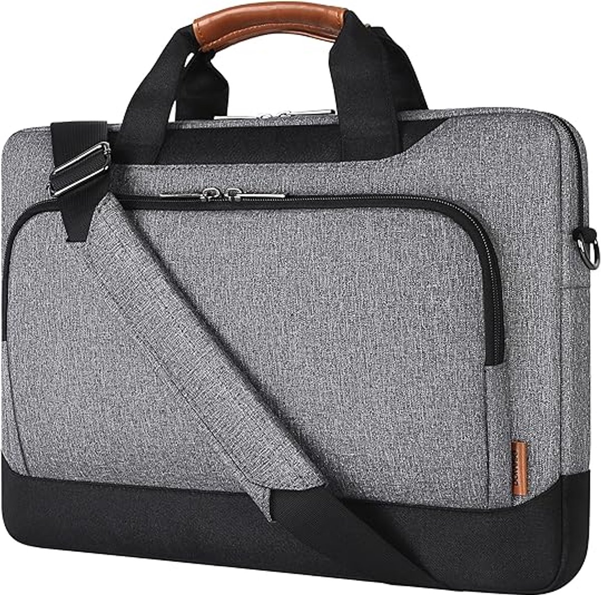Laptophoes 15-15,6 inch grijs met meerdere opbergvakken, schoudertas / aktetas – Waterdicht & Beschermend - perfect voor werk/school etc