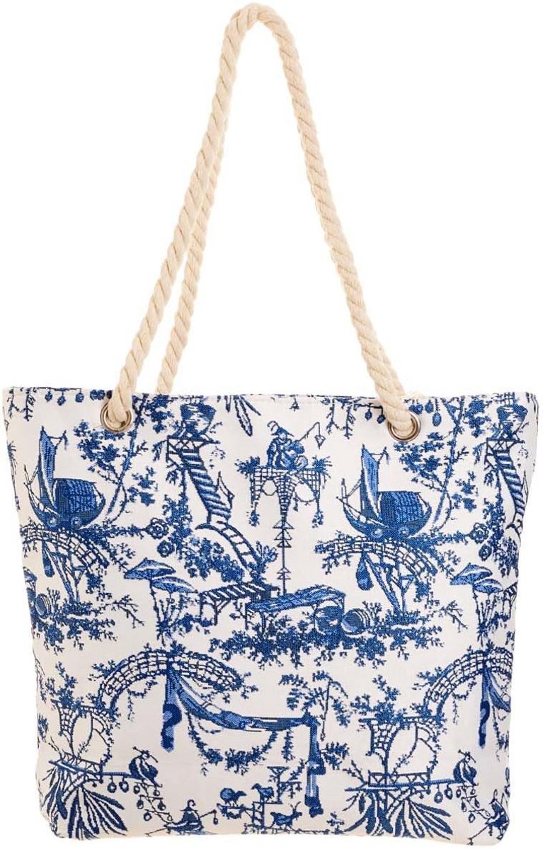 Grote Strandtas met Touwgrepen en Ritssluiting - Tapijt Design