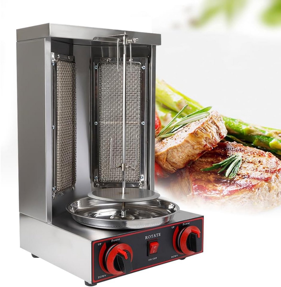 Elektrische Verticaal Kebab Grill voor Kip, Gyros en Döner