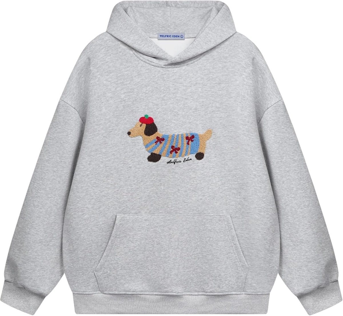 Hoodie met Cartoon Hond en Capuchon - Heren Uniseks Oversized Sweatshirt - Sportieve Streetwear