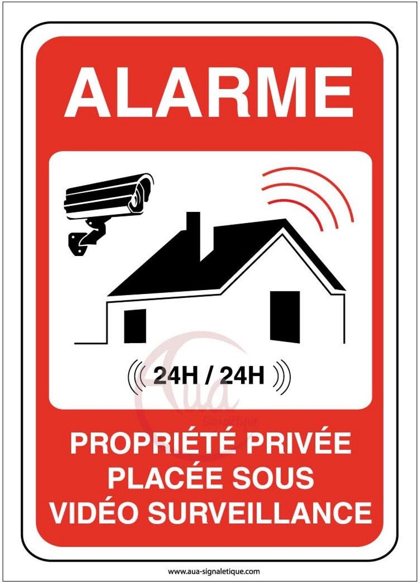 Waarschuwingssticker Privé Eigendom Onder Videobewaking 24/7
