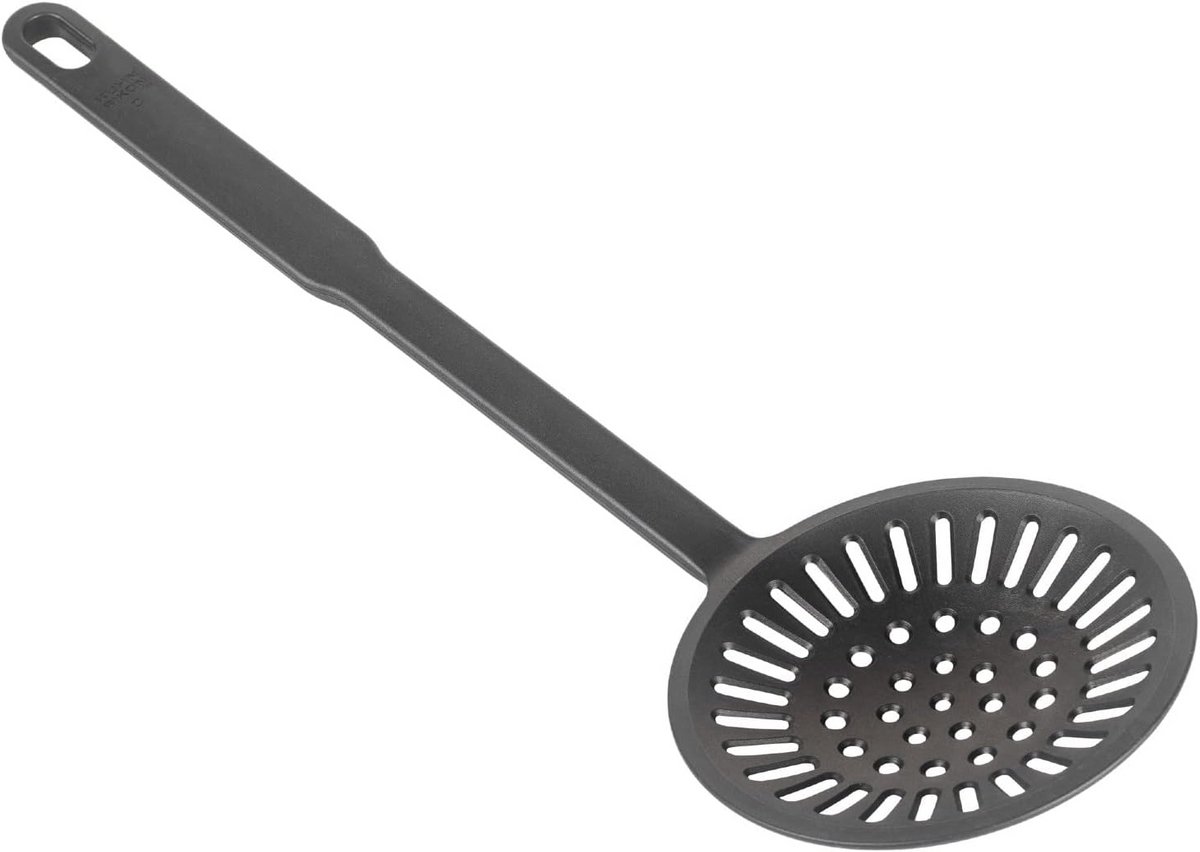 Zwarte Skimmer voor Koken - Hittebestendig en Duurzaam Keukengereedschap