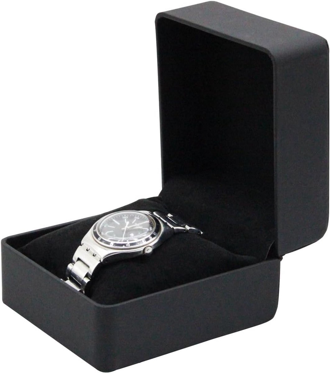 Enkele Compartment Horlogedoos van PU Leer met Verwijderbare Horlogekussens - Bewaarbox voor Dames en Heren - Geschenken voor Kerst en Jubileum (Zwart)