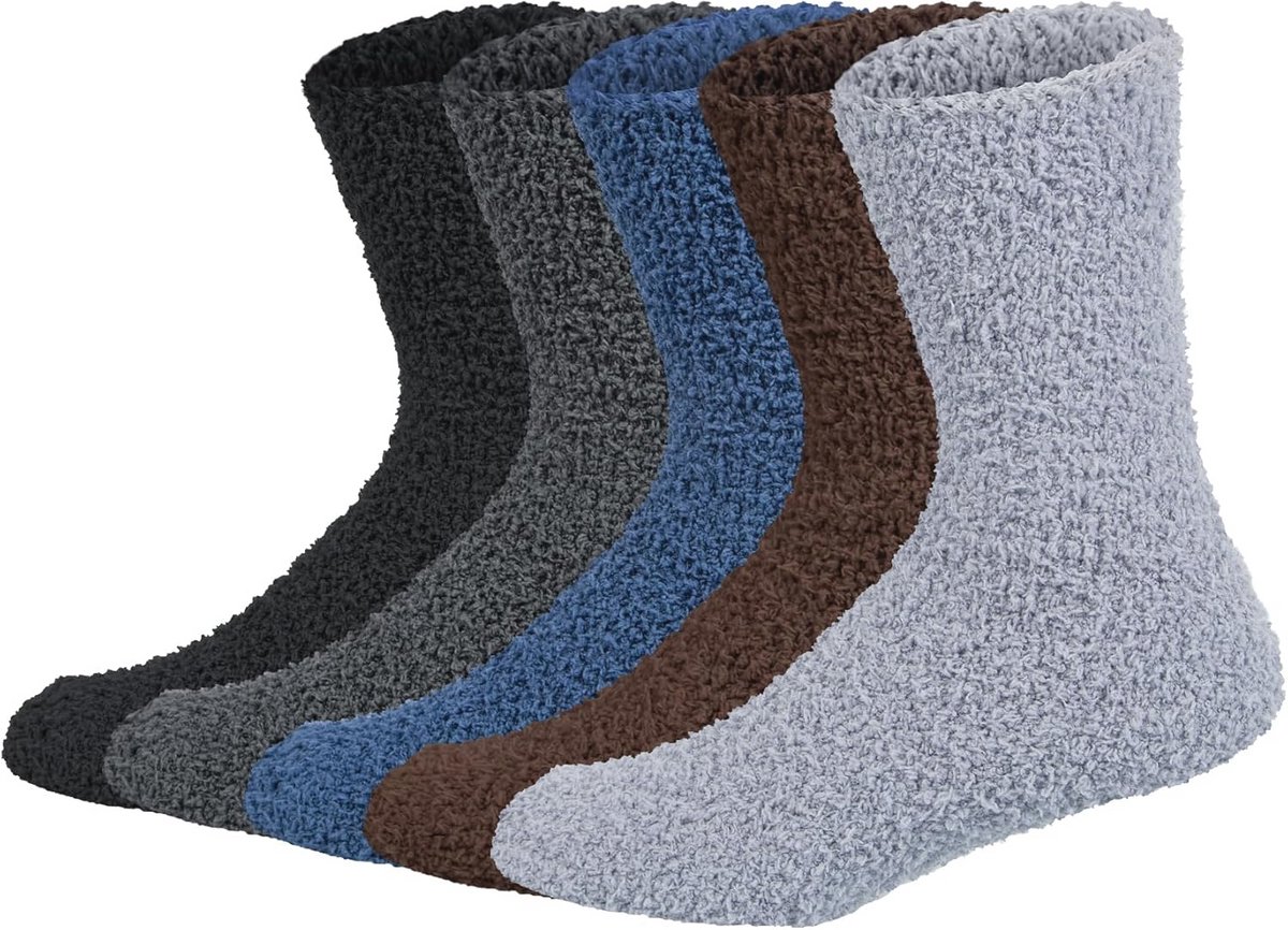 5 Paar Warme Pluizige Sokken voor Heren en Dames - Comfortabele Thermosokken Cadeau Ideaal voor Winter