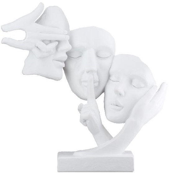 Sculpture - Visages - Entendre voir et se taire - Wit - Polyresin - Image