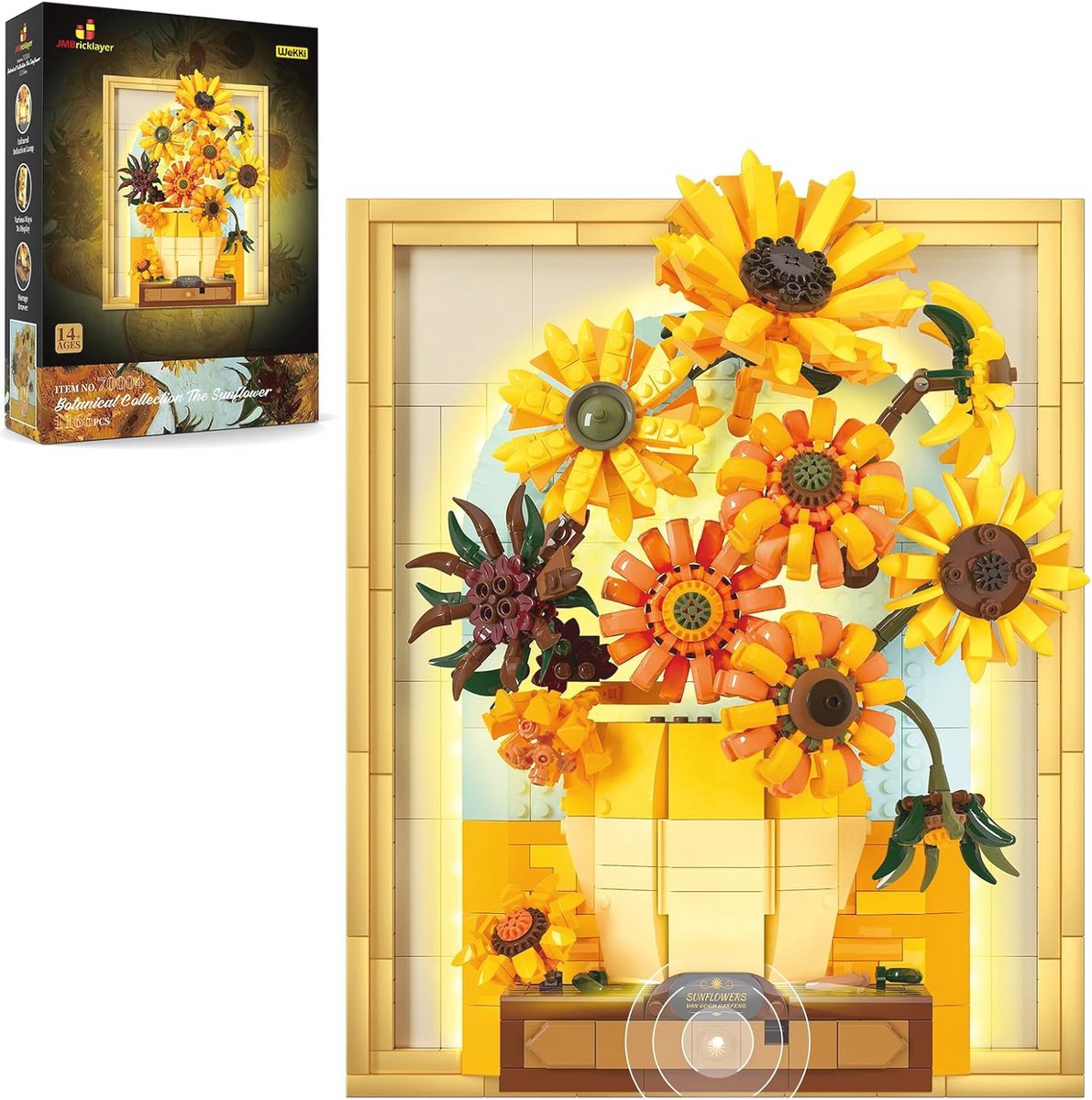 Zonnebloem Bloem Bouwkits met Verlichting voor Volwassenen
