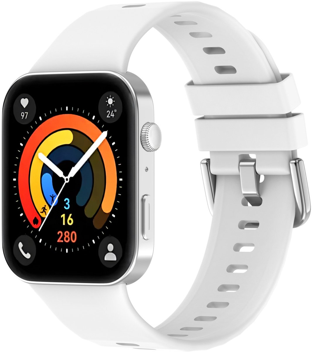 Siliconen bandje - Geschikt voor Huawei Watch Fit 3 - Wit