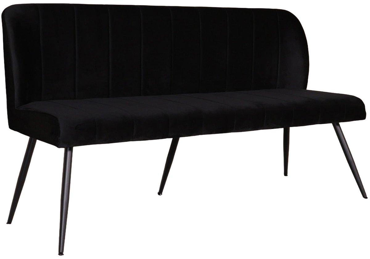 Lizzely Garden & Living Eetkamerbank 160cm Sally velvet zwart eetbank