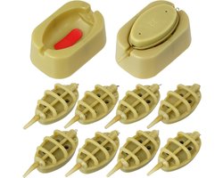 Allecta - 8-delige visvoerset voor vissen - Plastic visvoermand met 2 snelsluitingsvormen - 15g, 20g, 25g, 35g, 30g, 40g, 50g, 60g