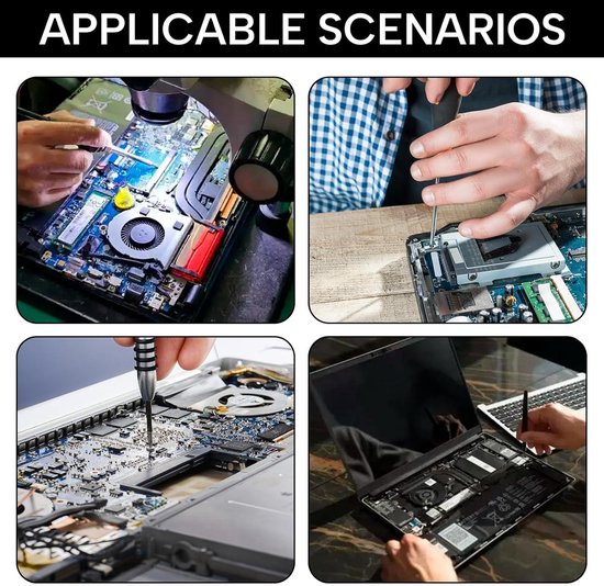 240-delige Laptop Schroevenset – M2, M2.5, M3 In Zwart, Inclusief Handige Opbergdoos