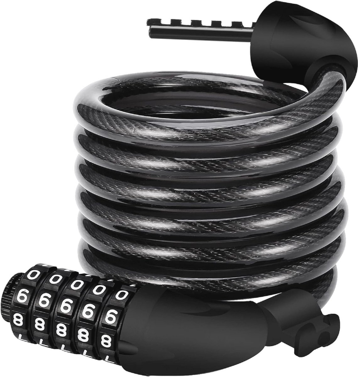 Fietsslot 120 cm met 5-Cijferige Code - Hoog Veiligheidsniveau voor Fiets en Scooter