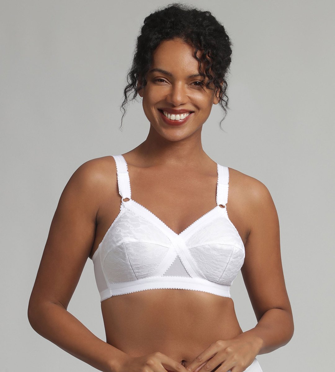 Playtex Cross Your Heart beha zonder beugel voor dames, Wit, 80C Playtex Cross Your Heart beha zonder beugel voor dames, Wit, 80C