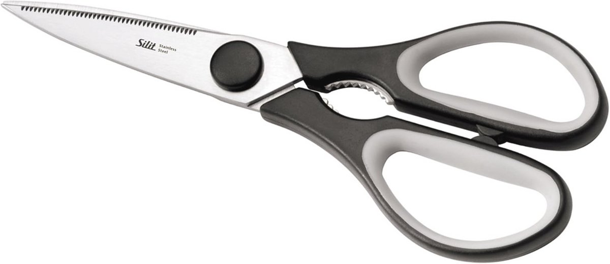 Keukenschaar 21 cm - Roestvrij Staal, Ergonomisch, Met Flesopener
