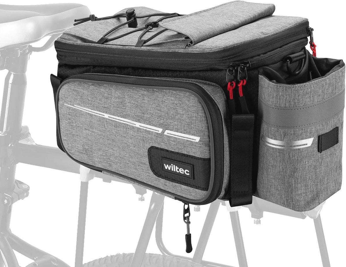 Fietstas met 20L opslagruimte, waterdichte bagagedrager bag, ruime tas met schouderriem