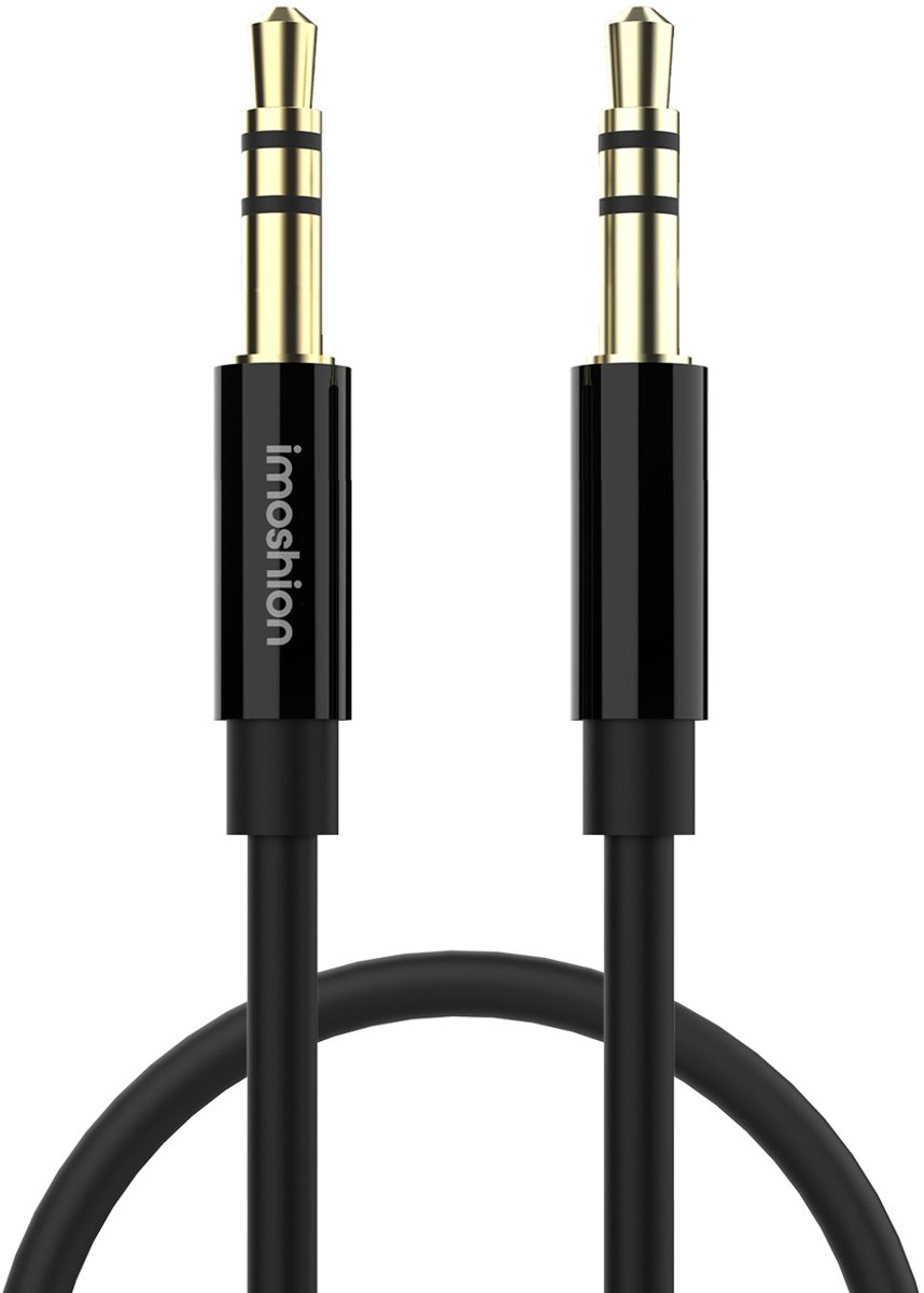 iMoshion AUX Kabel - 1 meter - 3.5mm Jack Audio kabel - Male to Male - Zwart