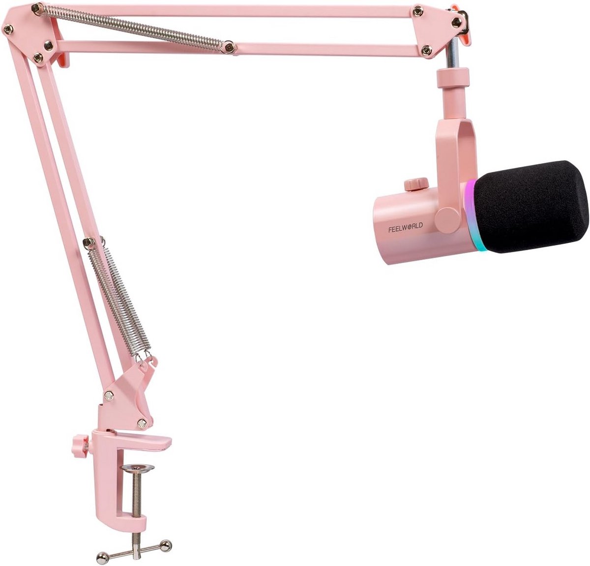 Dynamische USB XLR Microfoon met Statief voor Podcast, Gaming en Studio - Inclusief RGB Verlichting