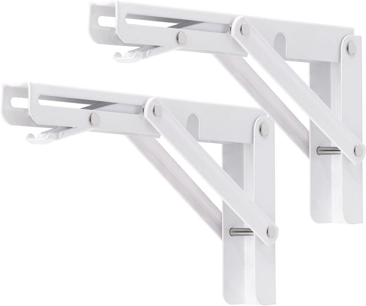 Inklapbare plankbeugels 20 cm - Zwaar belastbare L-beugel voor werkbank - Set van 2