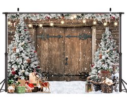 Kerst Achtergrond voor Fotografie - Rustieke Houten Deur 10x8FT