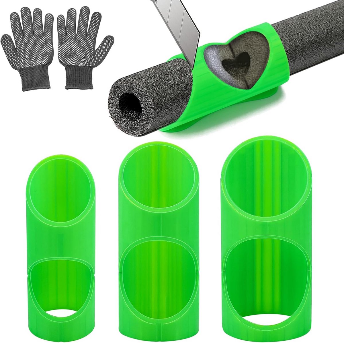 Isolatiesjabloon Set voor Buisisolatie: 15mm, 22mm, 28mm Snijhulp