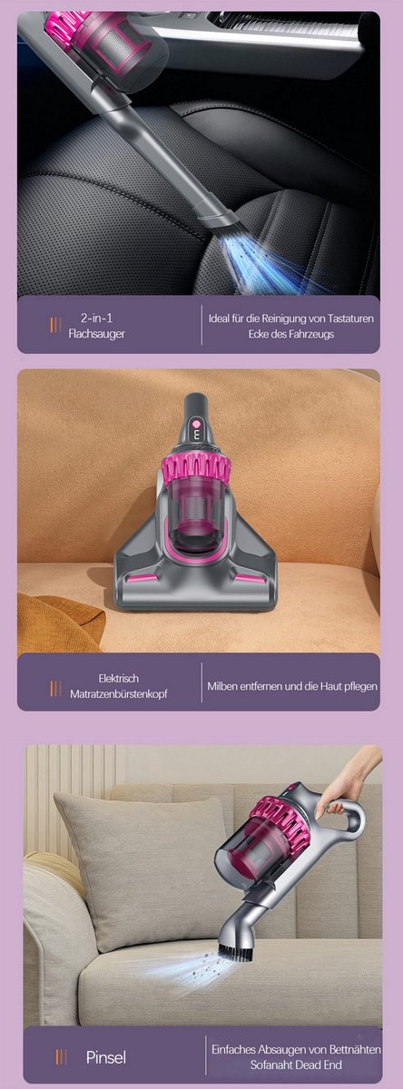 OYLCDI Matrassenreiniger Handstofzuiger met UV-C - afbeelding 2