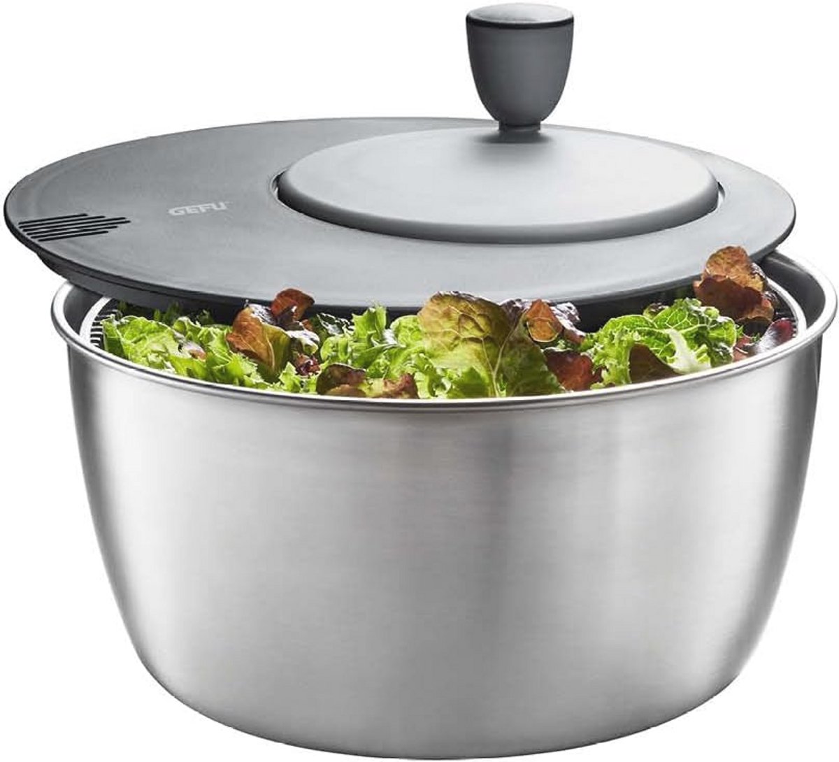 Roestvrijstalen Saladeslinger met Handvat - 24 cm, 3L, Vaatwasmachinebestendig
