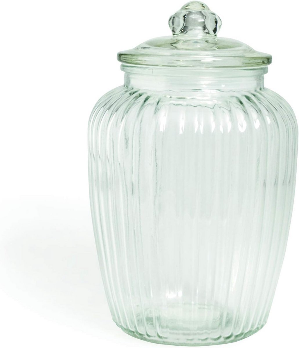 Stijlvolle Vierkante Glazen Pot met Deksel - 15x15x24.5 cm Opslag
