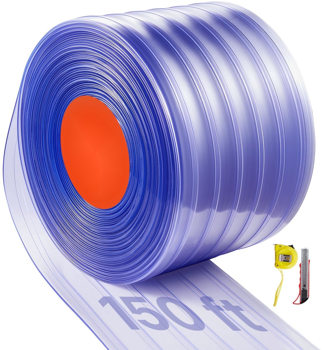 PVC Strokengordijn / Stripgordijn - Geribbelde Gordijnstrook - 30 cm Breed - Rol 45,72 m - Per Meter - Temperatuurbereik -20°C tot 60°C