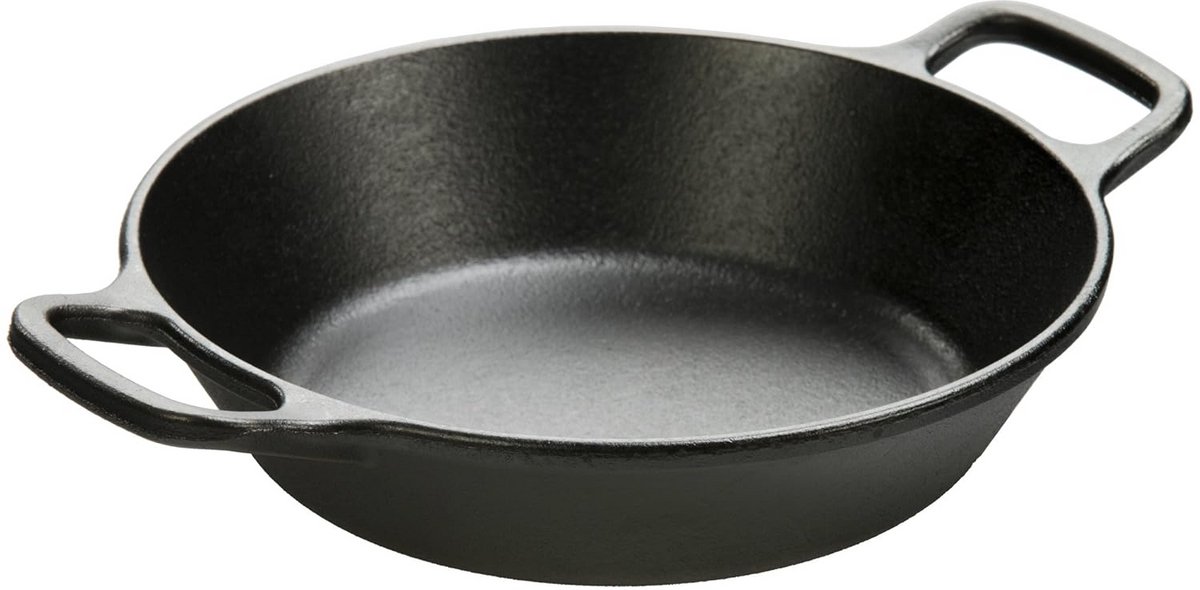 Gietijzeren ronde pan met dubbele handgrepen 20cm - ideaal voor kleine maaltijden