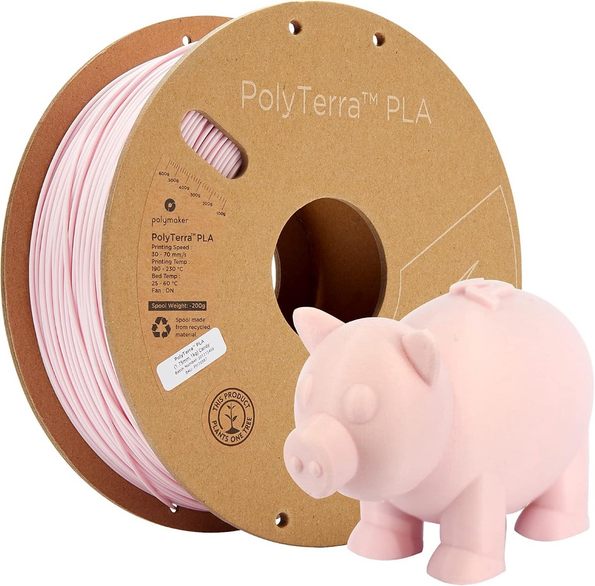 PLA Filament 1.75mm 1kg Pastelroze voor 3D Printer Duurzaam Materiaal