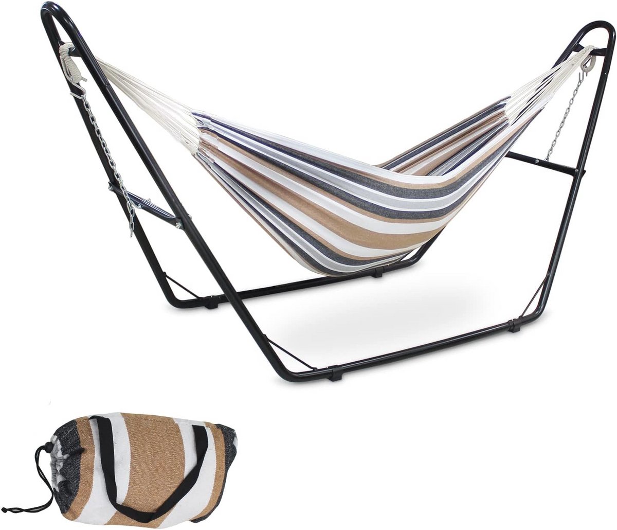 2-zits hangmat met verstelbare houder - Perfect voor tuin, terras, camping en strand - Maximaal 200 kg