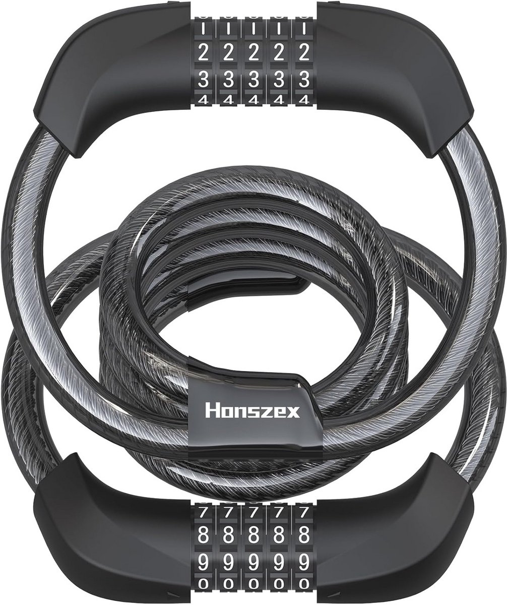 E-scooterslot - 5-cijferig kabelslot voor scooters en fietsen - 105 cm x 12 mm, handboeislot, cijferslot en fietsslot