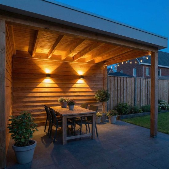 Luminize buitenlamp met schemersensor - wandlamp met dag en nacht sensor - 12x12x12cm - 2700k - 12w - zwart - LED